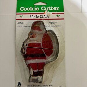 Vintage Acme International Santa Claus Cookie Cutter Tin Metal NIP